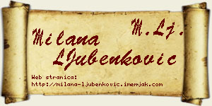 Milana LJubenković vizit kartica